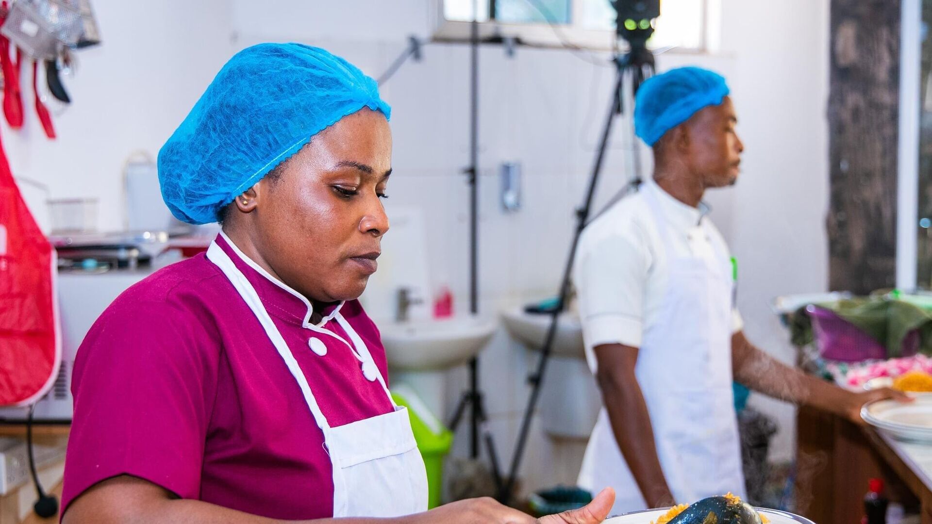 Professional chef preparing food